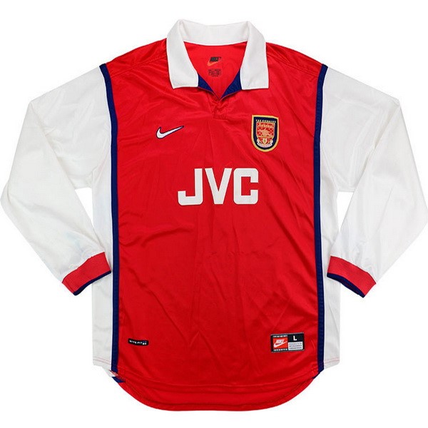 Maillot Football Arsenal Domicile ML Retro 1998 1999 Rouge